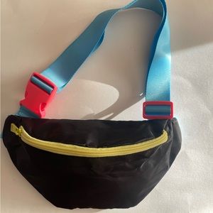 NEW Fanny Pack, Black with Retro Neon, XL belt 34 to 48 in
